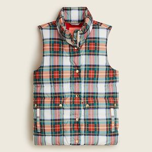 J. Crew Snowy Stewart Tartan Puffer Vest with PrimaSoft (XL)